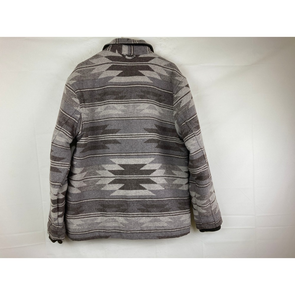 NWT Jachs NY Shirt Jacket Mens L Gray Aztec Sherpa Lined Shacket Southwestern - Picture 7 of 12